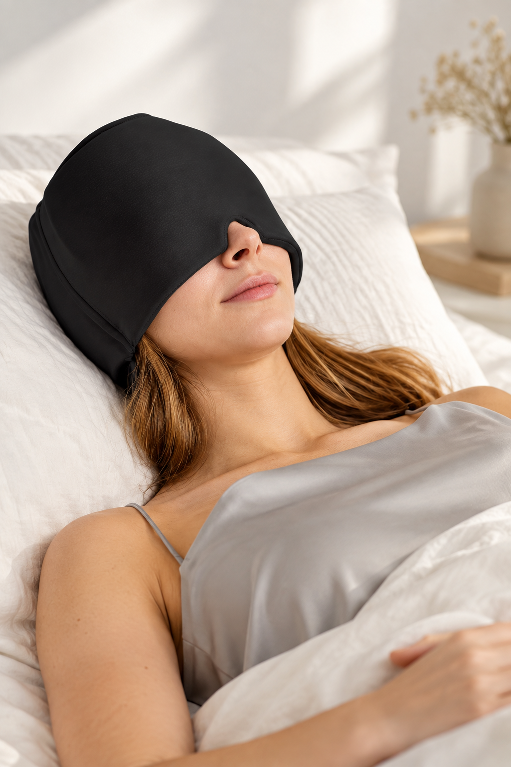 Relief Migraine Relief Cap Gel Ice Cap Single Layer Headgear Ice Pack Headgear Relief Pain Stretchable Compress Hood Eye Mask