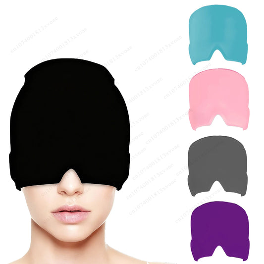 Relief Migraine Relief Cap Gel Ice Cap Single Layer Headgear Ice Pack Headgear Relief Pain Stretchable Compress Hood Eye Mask